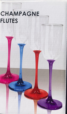 Clear champagne flutes