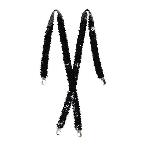 Party Creator Sequin Suspenders Black