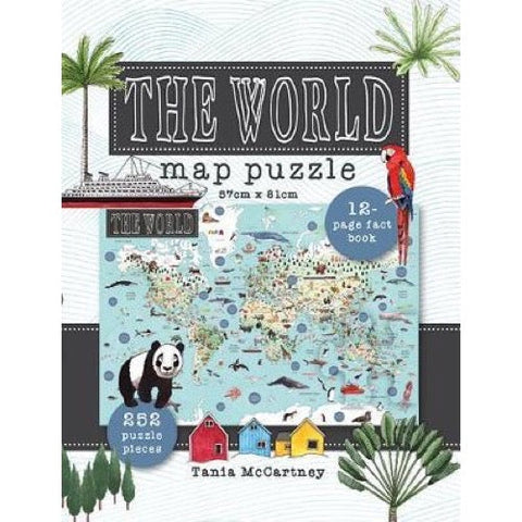 The World Map Jigsaw Puzzle - 252 pcs with Booklet