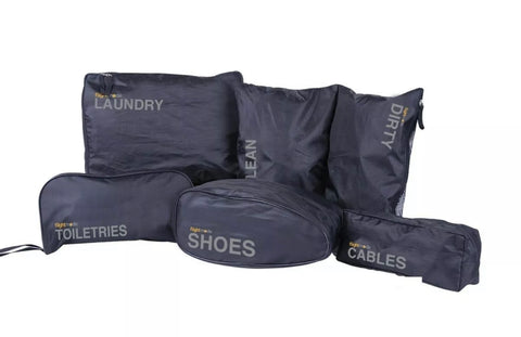 5 Pieces Travel Bag Set Laundry Toiletries Shoes Cables Storage Organizer Zipped