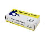 Cure Guard Vinyl Powder-Free Disposable Gloves - Clear - Medium- 100 Pack