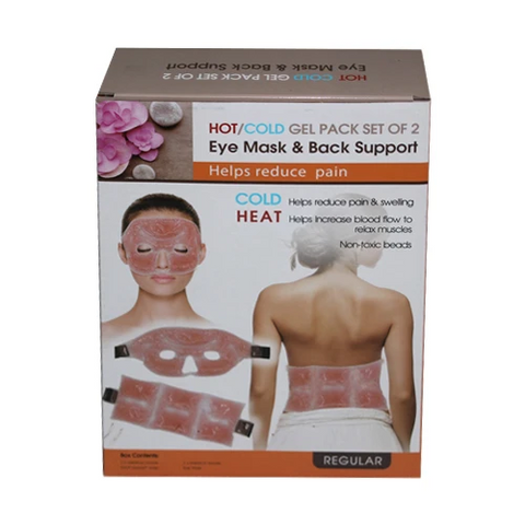 HOT/COLD GEL PACK SET OF 2 Eye Mask & Back Support