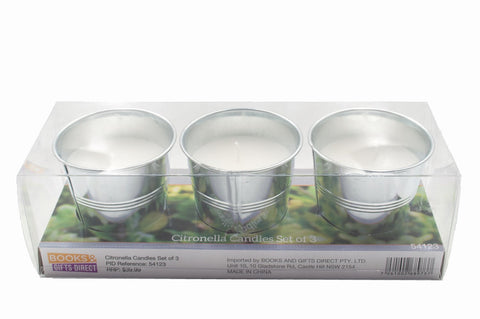 Citronella Candles Set of 3