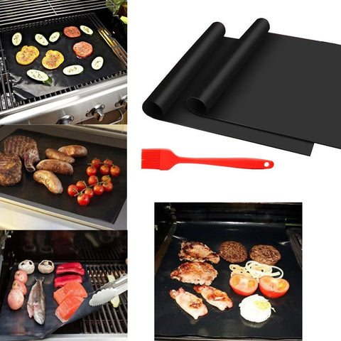 Non-Stick BBQ Grill Mat Pad  Baking Mat Cooking Grilling Sheet Reusable Heat Resistance Easily Cleaned Kitchen For Party
