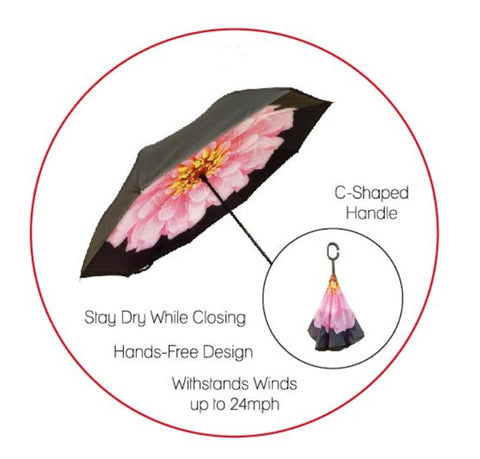 Floral Design Inverted Umbrella