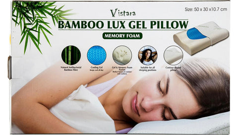 Vistara Bamboo Lux Gel Memory Foam Pillow - White 🔥last one 🔥