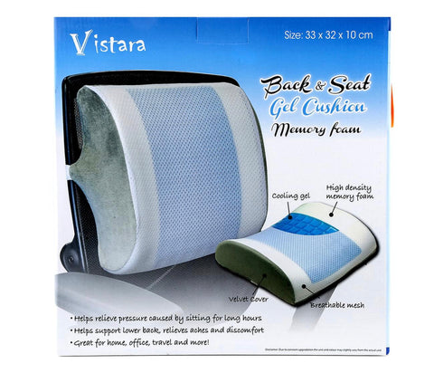 Vistara Memory Foam Back & Seat Gel Cushion