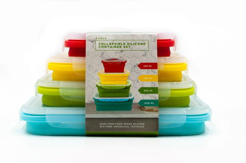 4PC Collapsible Silicone Container Set