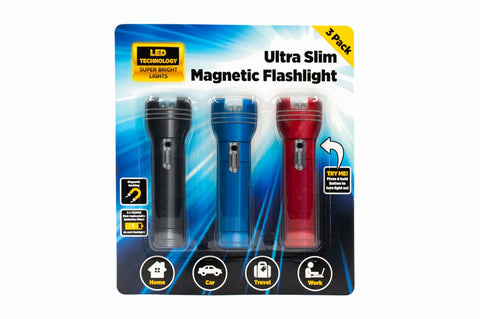 Ultra Slim Magnetic Flashlight 3pack