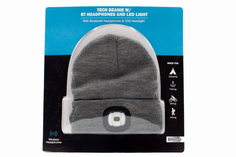 Tech Beanie w/BT Headphones and LED light