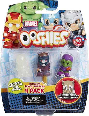 Ooshies Set 4 "Marvel Series 1" Action Figure (4 Pack)