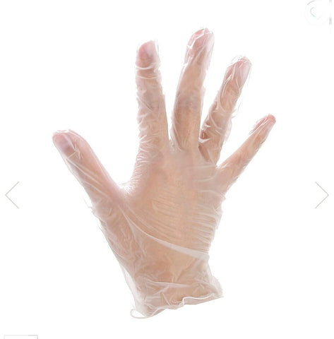 Cure Guard Vinyl Powder-Free Disposable Gloves - Clear - Medium- 100 Pack