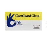 Cure Guard Vinyl Powder-Free Disposable Gloves - Clear - Medium- 100 Pack