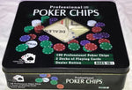 Professional Poker Chips Set | Original Box | 100 Chips | 2 Decks of Cards