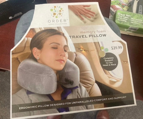 Order Home Collection Memory Foam Comfort & Support Travel Pillow